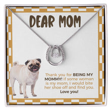 Load image into Gallery viewer, Being my Mommy horseshoe necklace front
