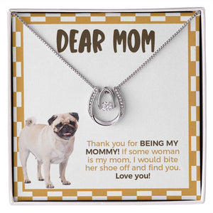 Being my Mommy horseshoe necklace front