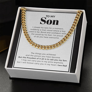 A Boy Used To Be cuban link chain gold standard box