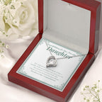 Destined For Great Things forever love silver necklace premium led mahogany wood box