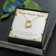Load image into Gallery viewer, May You Two Fly High forever love gold necklace front
