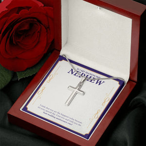 The Happiest Today stainless steel cross luxury led box rose