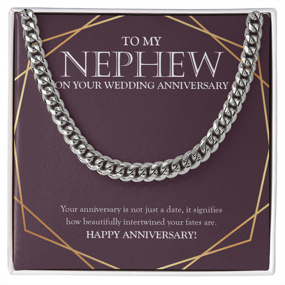 Intertwined Fate cuban link chain silver front