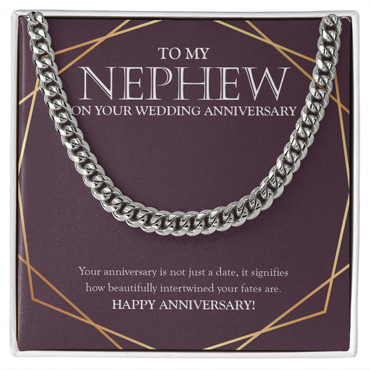 Intertwined Fate cuban link chain silver front