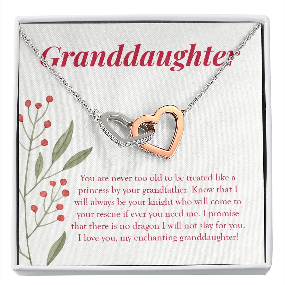Treated Like A Princess interlocking heart necklace front
