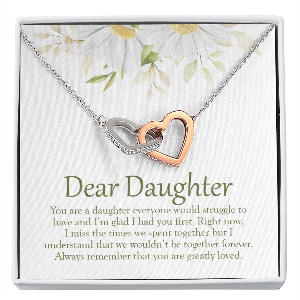 I Had You First interlocking heart necklace front
