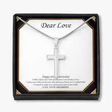 Load image into Gallery viewer, Make You A Permanent Part stainless steel cross necklace front
