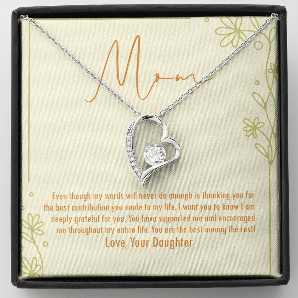 Great Contribution forever love silver necklace front