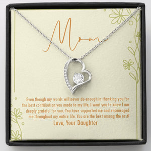 Great Contribution forever love silver necklace front