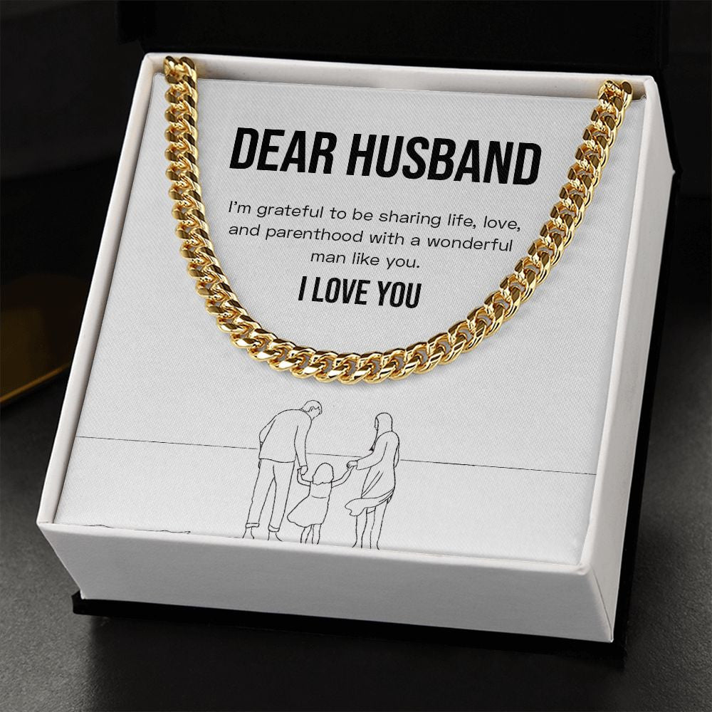 Wonderful Man like You cuban link chain gold standard box