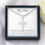 New Job And Goal stainless steel cross yellow flower