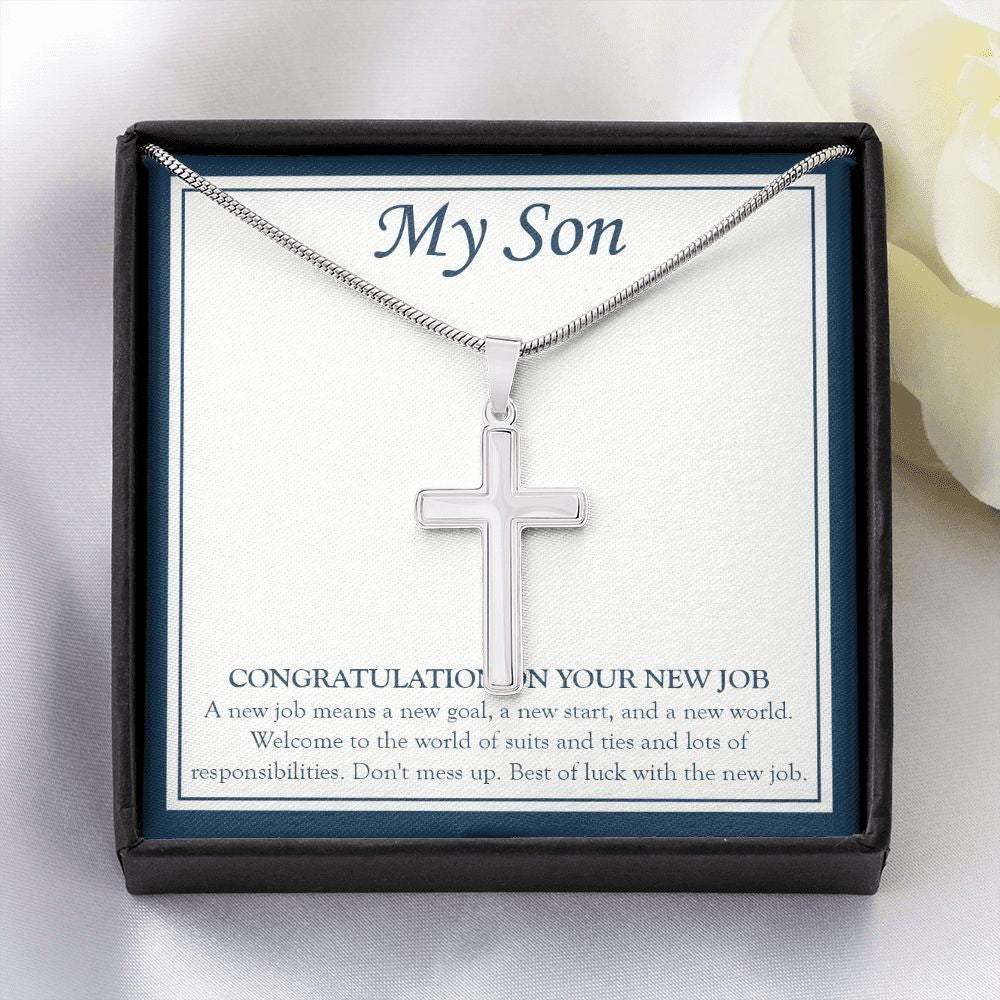 New Job And Goal stainless steel cross yellow flower