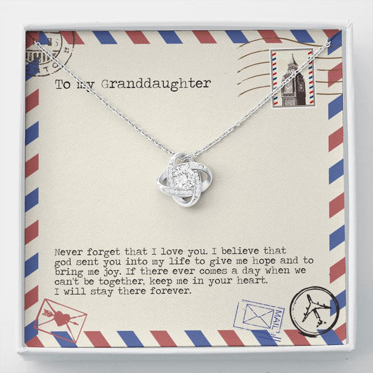 Bring Me Joy love knot necklace front