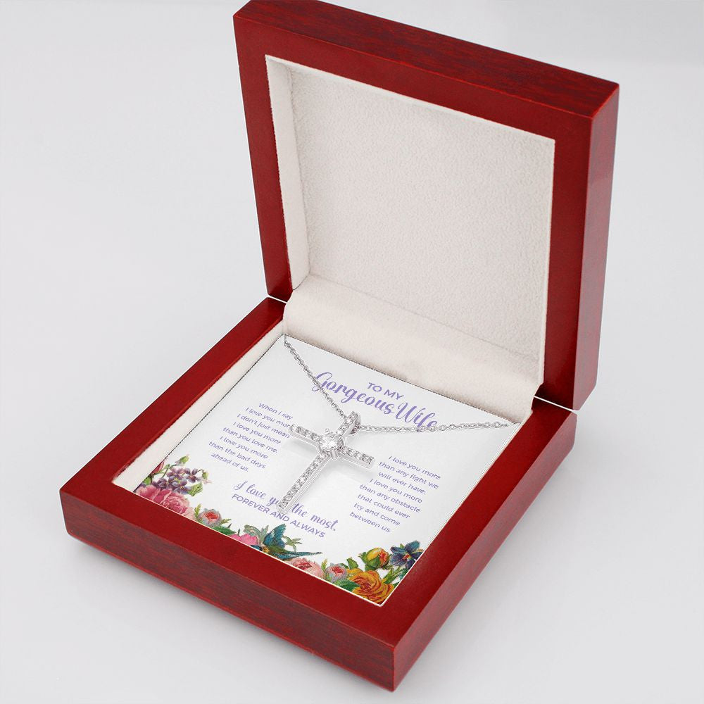 More Than the bad days cz cross necklace luxury led box side view
