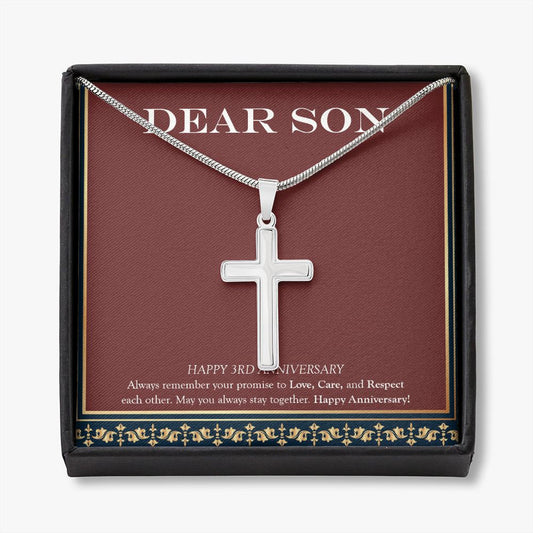 Your Promise To Love stainless steel cross necklace front