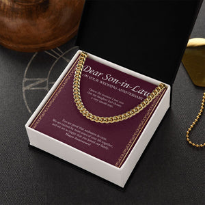 Very Special Man cuban link chain gold box side view