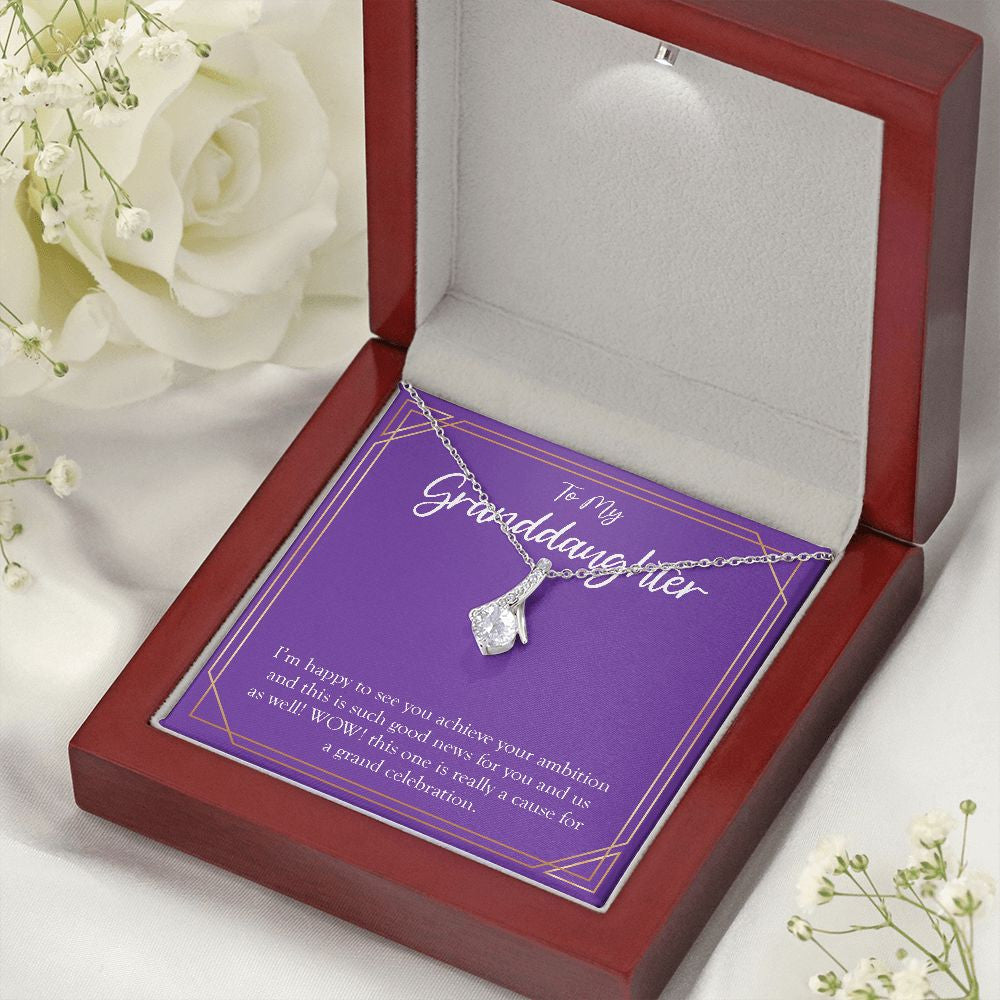 Achieve Your Ambition alluring beauty necklace premium led mahogany wood box