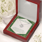 My love for you love knot necklace premium led mahogany wood box