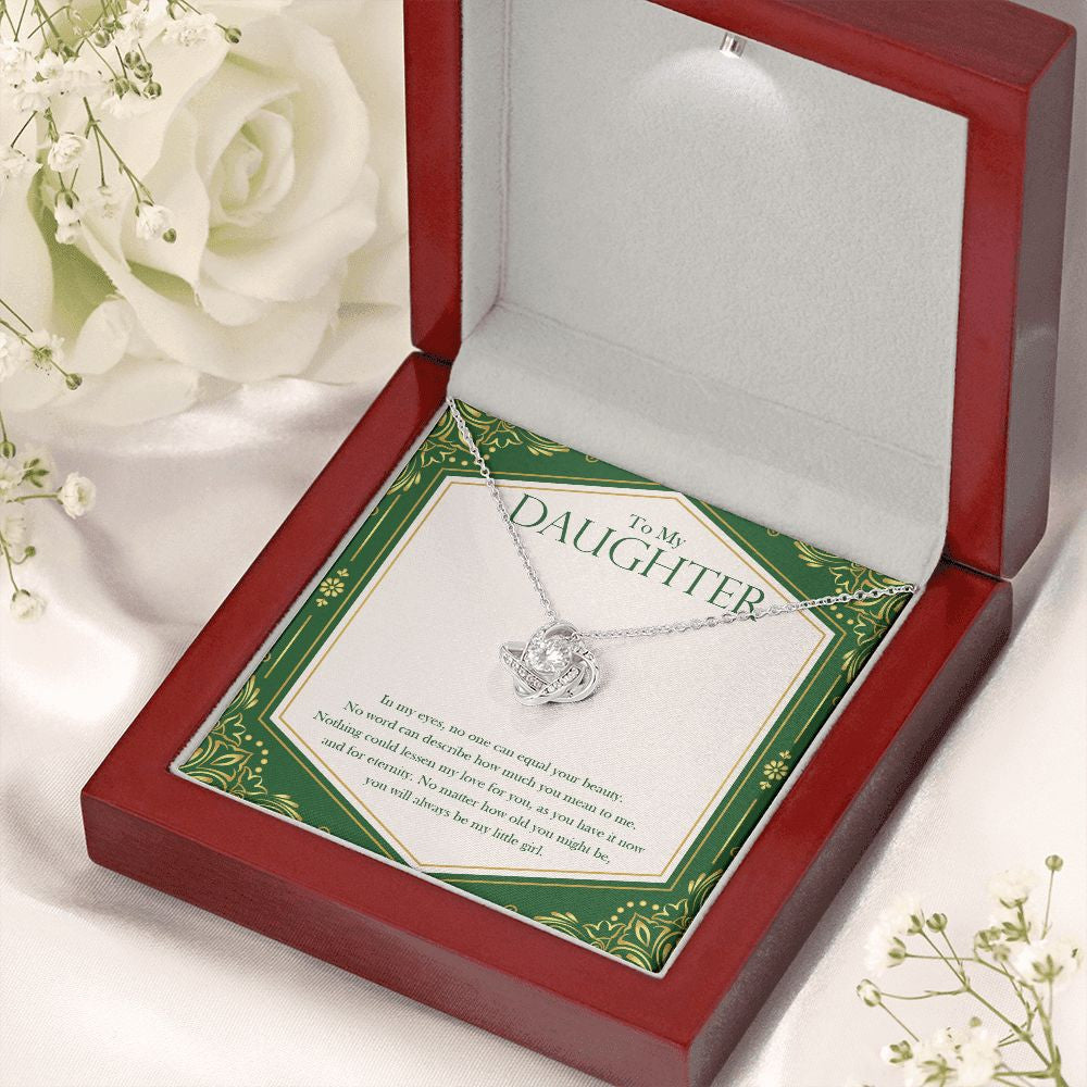 My love for you love knot necklace premium led mahogany wood box