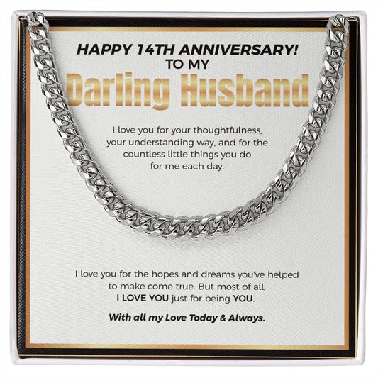 My Darling cuban link chain silver front