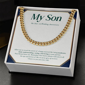 Loveliest Married Life cuban link chain gold standard box