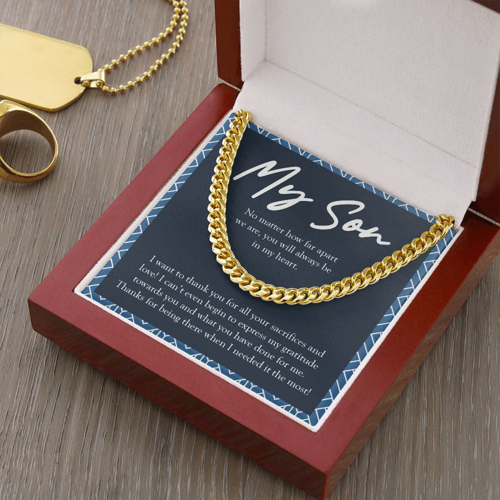 All Your Sacrifices And Love cuban link chain gold luxury led box