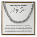 Behind Every Student cuban link chain silver front