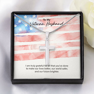 You Make Our Lives Better stainless steel cross yellow flower