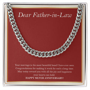 A Beautiful Marriage Bond cuban link chain silver front