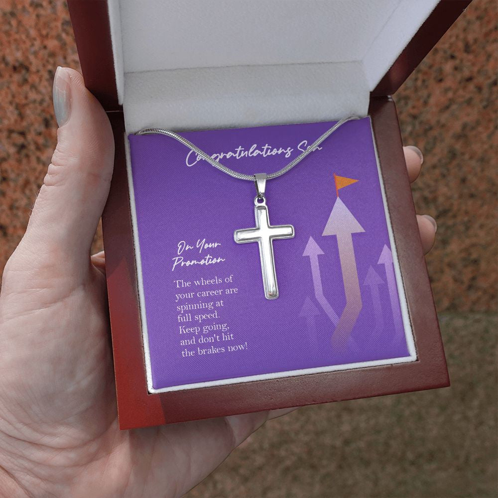 Spinning At Full Speed stainless steel cross luxury led box hand holding