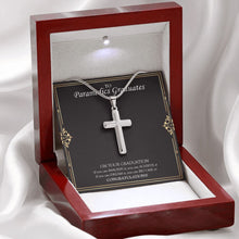 Load image into Gallery viewer, You Can Achieve It stainless steel cross premium led mahogany wood box
