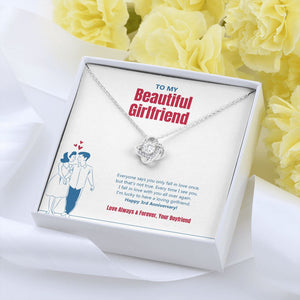 I Am Lucky To Have You love knot pendant yellow flower