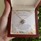 Give You Three Gifts love knot necklace luxury led box hand holding