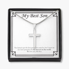 Load image into Gallery viewer, Got The Best Parent stainless steel cross necklace front
