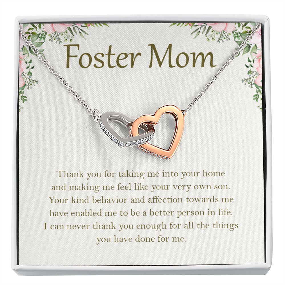 A Better Person In Life interlocking heart necklace front