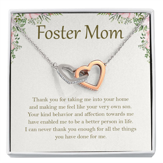 A Better Person In Life interlocking heart necklace front