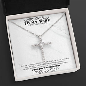 Broken Road, Straight To You cz cross necklace close up