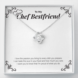 Passion To Every Dish love knot necklace front