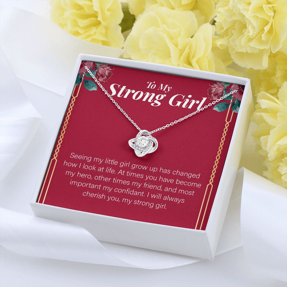 Always Cherish You love knot pendant yellow flower