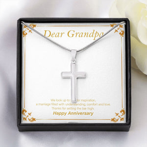 Marriage Filled With Love stainless steel cross yellow flower