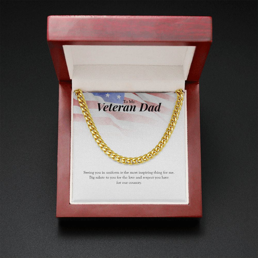Big Salute To You cuban link chain gold mahogany box led