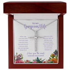 More Than the bad days cz cross necklace premium led mahogany wood box