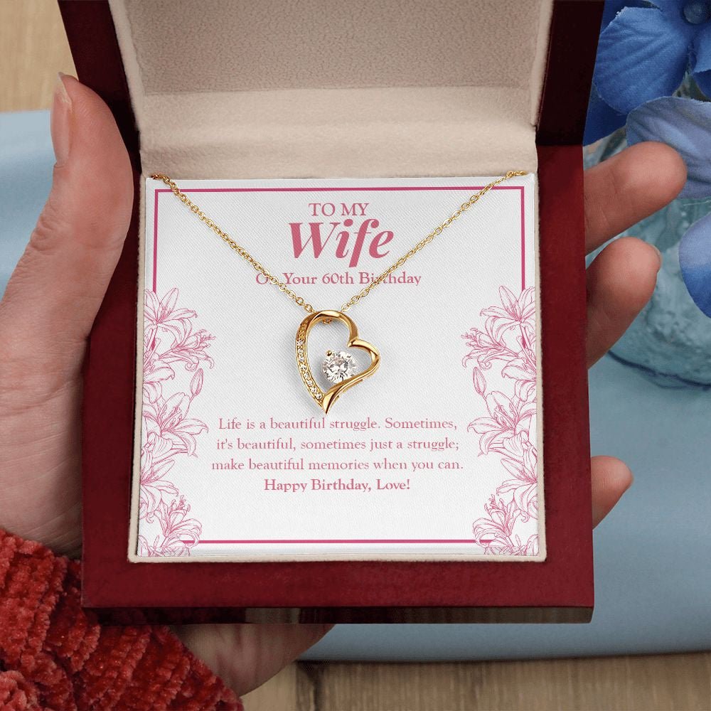 Life Is A Beautiful Struggle forever love gold pendant led luxury box in hand