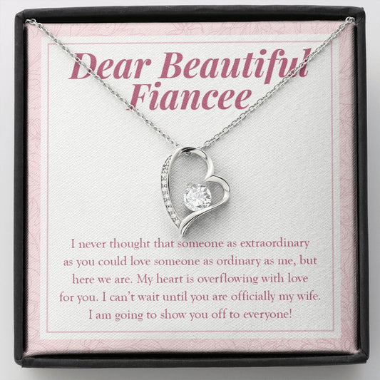 Overflowing with Love for You forever love silver necklace front