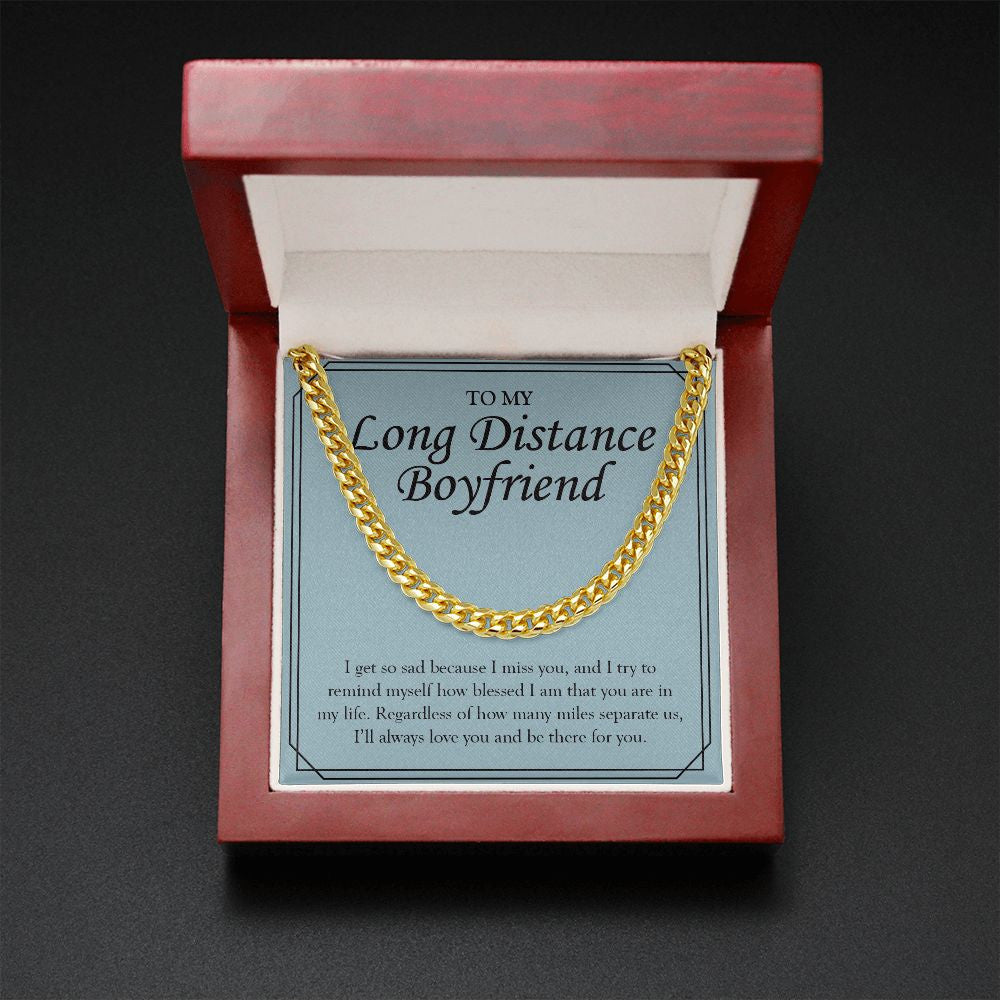 Always Be There For You cuban link chain gold mahogany box led