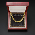 My Sister My Bestfriend cuban link chain gold mahogany box led
