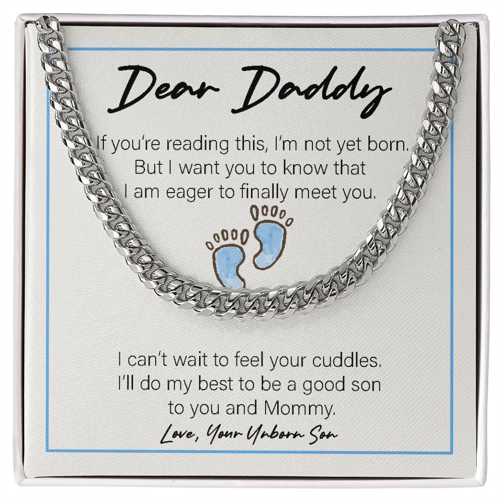 Eager To Finally Meet You cuban link chain silver front