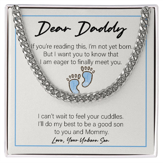 Eager To Finally Meet You cuban link chain silver front