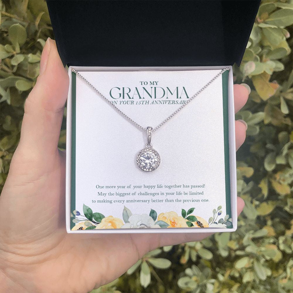 One More Happy Life Together eternal hope necklace in hand