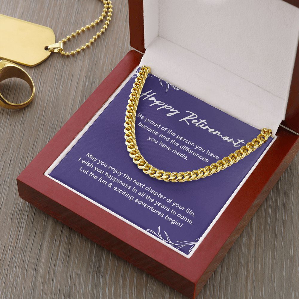 Next Chapter Of Your Life cuban link chain gold luxury led box